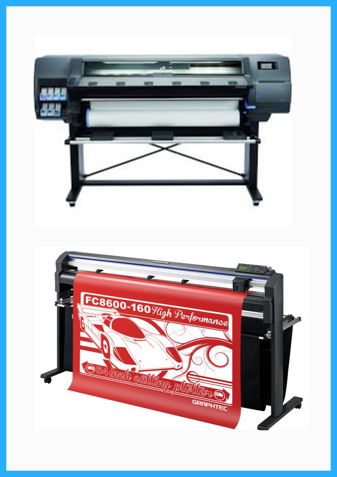 PAQUETE - Impresora HP Latex 315 de 54&quot; - Reacondicionada (90 días de garantía) + Plotter de corte de vinilo Graphtec FC8600-160 de alto rendimiento de 64&quot; - Reacondicionado (90 días de garantía) 