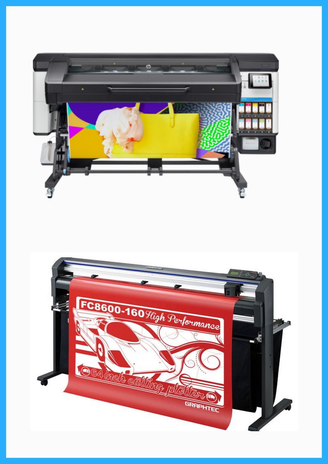 PAQUETE - Impresora HP Latex de 700 W y 64&quot; de formato ancho - Y0U23A / Reacondicionada (1 año de garantía) + Plotter de corte de vinilo Graphtec FC8600-160 de 64&quot; - Reacondicionado (1 año de garantía)