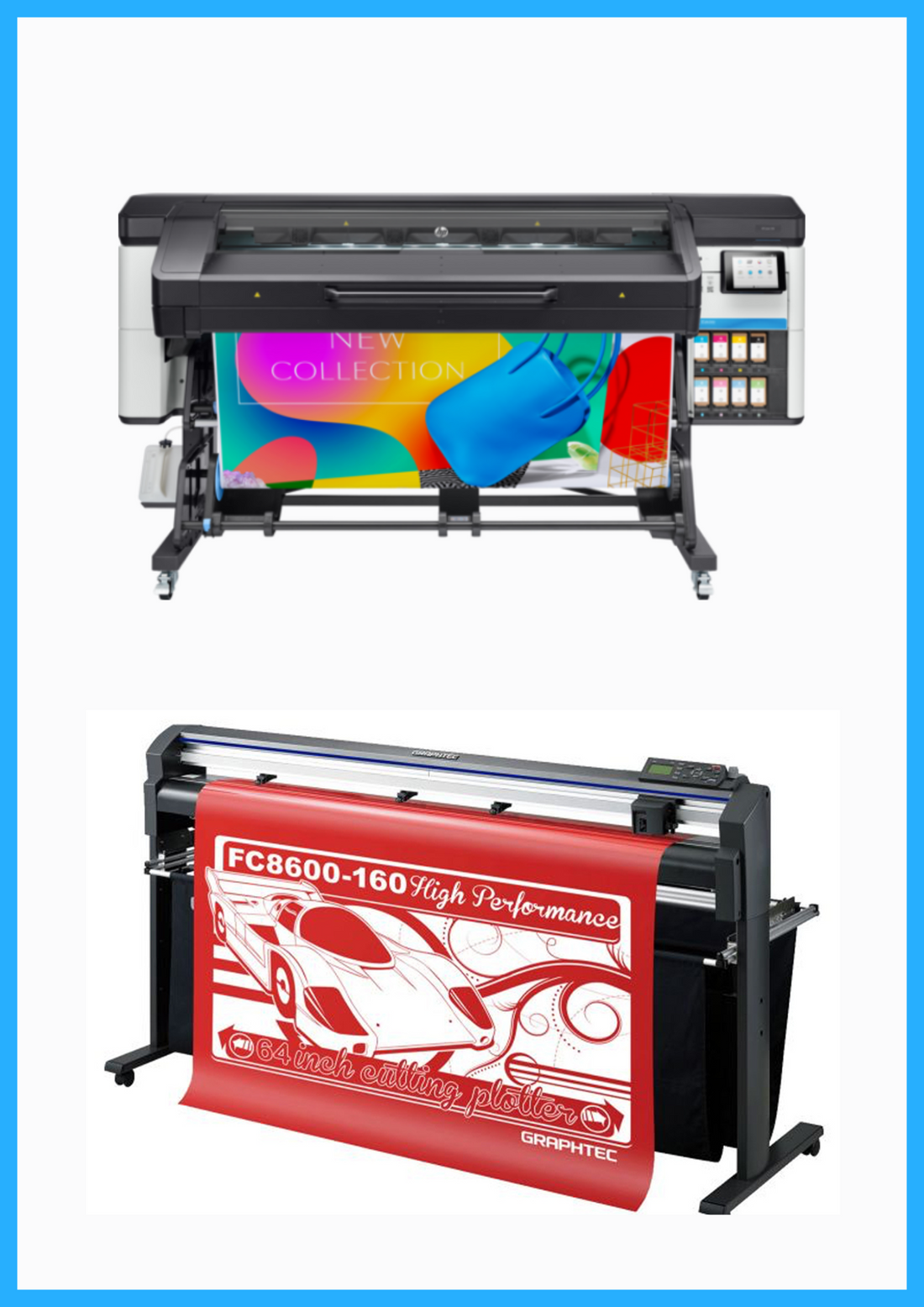 PAQUETE - Impresora HP Latex 700 de formato ancho de 64&quot; - Reacondicionada (1 año de garantía) + Plotter de corte de vinilo Graphtec FC8600-160 de 64&quot; - Reacondicionado (1 año de garantía)