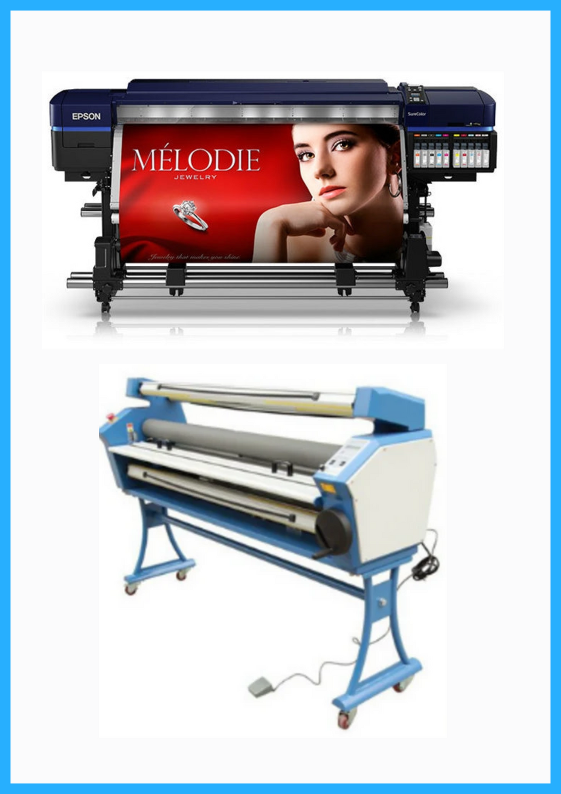 PAQUETE - Impresora solvente Epson Surecolor S80600 Production Edition de 64&quot; (reacondicionada) + Laminadora en frío de formato ancho totalmente automática de 55&quot; con asistencia térmica (nueva)