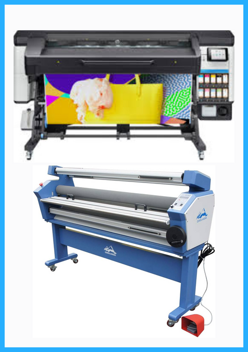 PAQUETE - Impresora HP Latex de 700 W y 64" de formato ancho - Y0U23A / Reacondicionada (1 año de garantía) + Laminadora en frío automática de formato ancho de 55" con asistencia térmica - Nueva