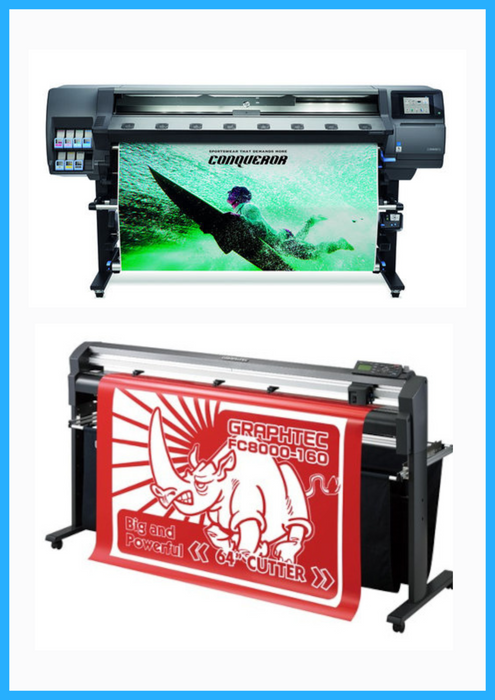 PAQUETE - Impresora HP Latex 365 (V8L39A) - Reacondicionada (90 días, 1, 2, 3 o 4 años de garantía) + Plotter de corte de vinilo Graphtec FC8000-160 de 64" (Reacondicionado) 