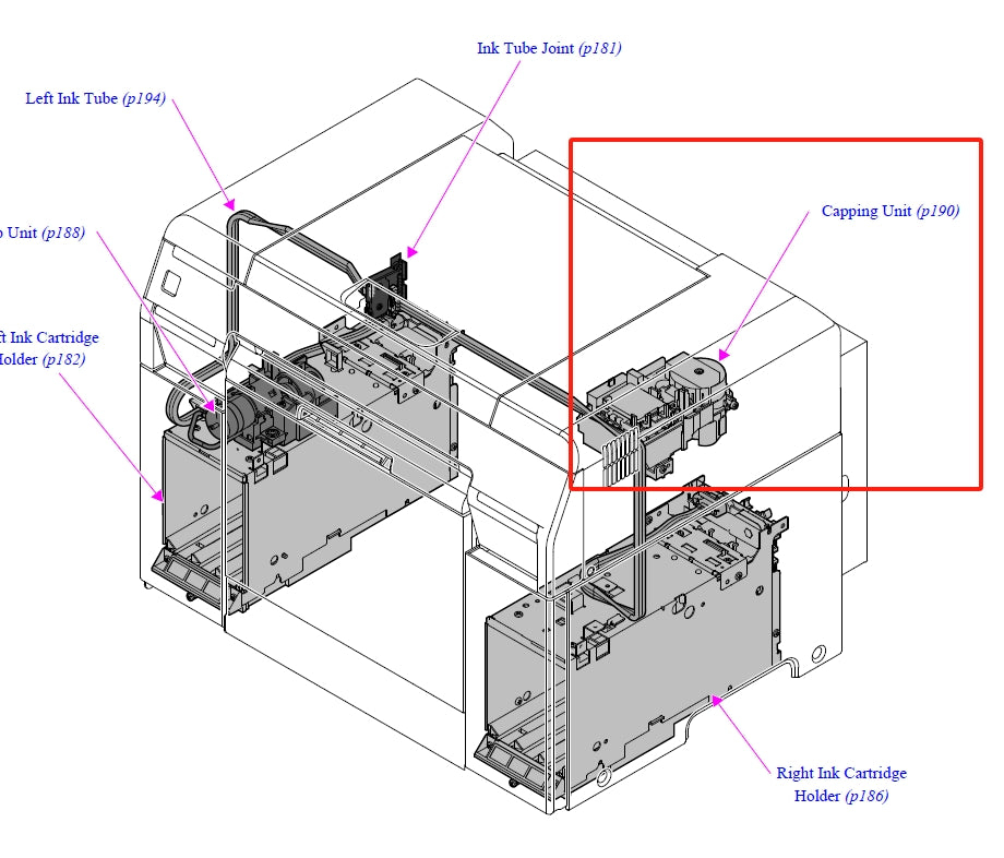 Conjunto de tapa de bomba EPSON SureLab D700, D800, D850 y D870 / Unidad de limpieza / Unidad de taponado - 1766396