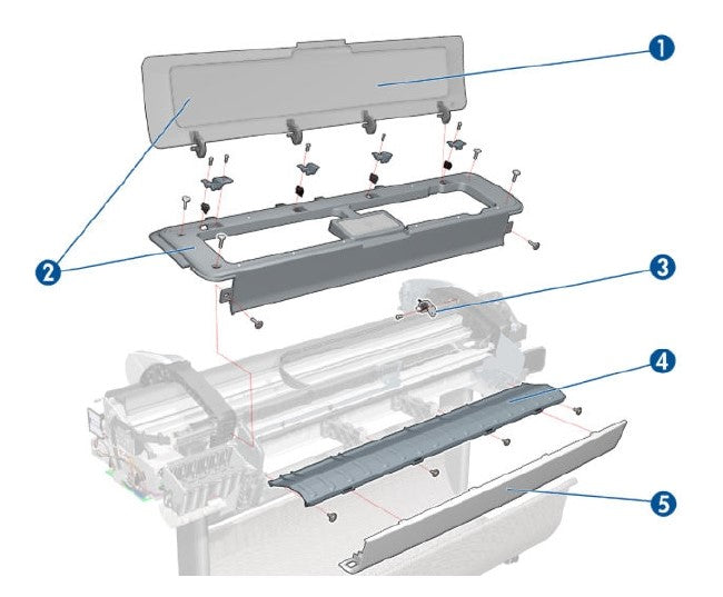 Cubierta superior SV para la serie HP DesignJet Z5400 (E1L21-67003)