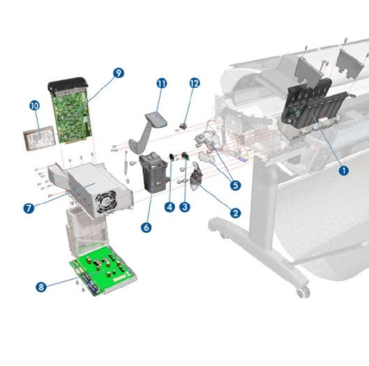 Placa formateadora para las series HP Designjet T790-24”, T790-44”-1R, T795, T1300-44”-2R, T2300, Z5400, Z2600 y Z5600 (CN727-67042) - Reacondicionada