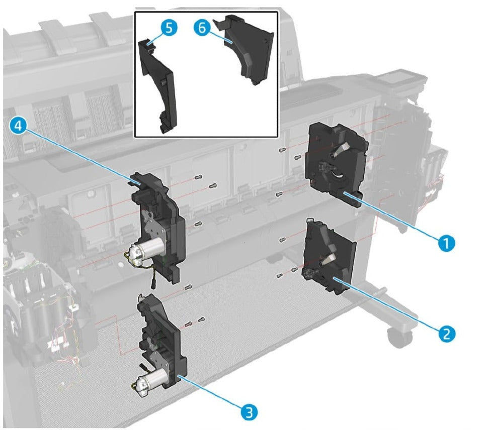 Conjunto de rueda de presión - Para las series HP DesignJet T920 / T1500 / T1600 / T2500 / T2600 / T3500 / T7200 (CR357-67004)