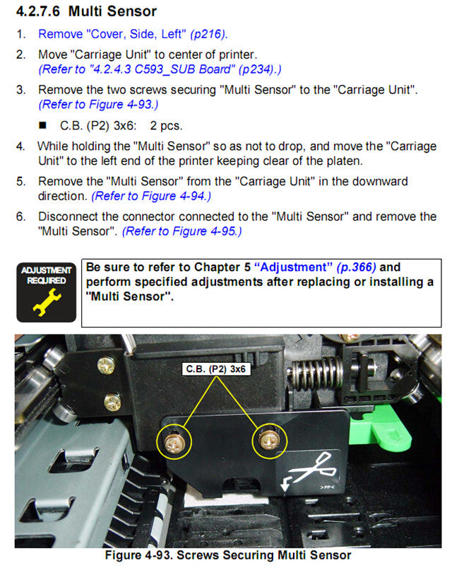 Placa multisensor EPSON Pro 4880 4800 4450 4400 4000 - 2080204