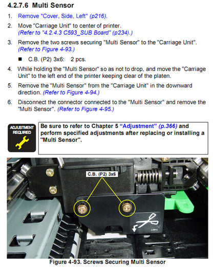 Placa multisensor EPSON Pro 4880 4800 4450 4400 4000 - 2080204
