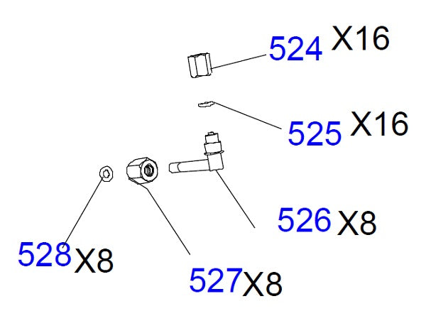 Tornillo de unión, junta tórica y junta EPSON Pro 7450/7800/7880/9400/9450/9800/9880 (sustituto) (7 piezas) - 1469640, 1033483, 1305841, 1091107, 1091108