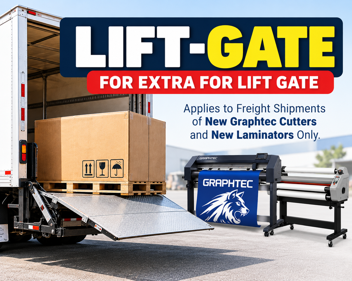 Lift-Gate Delivery Service – For new Graphtec and Laminators