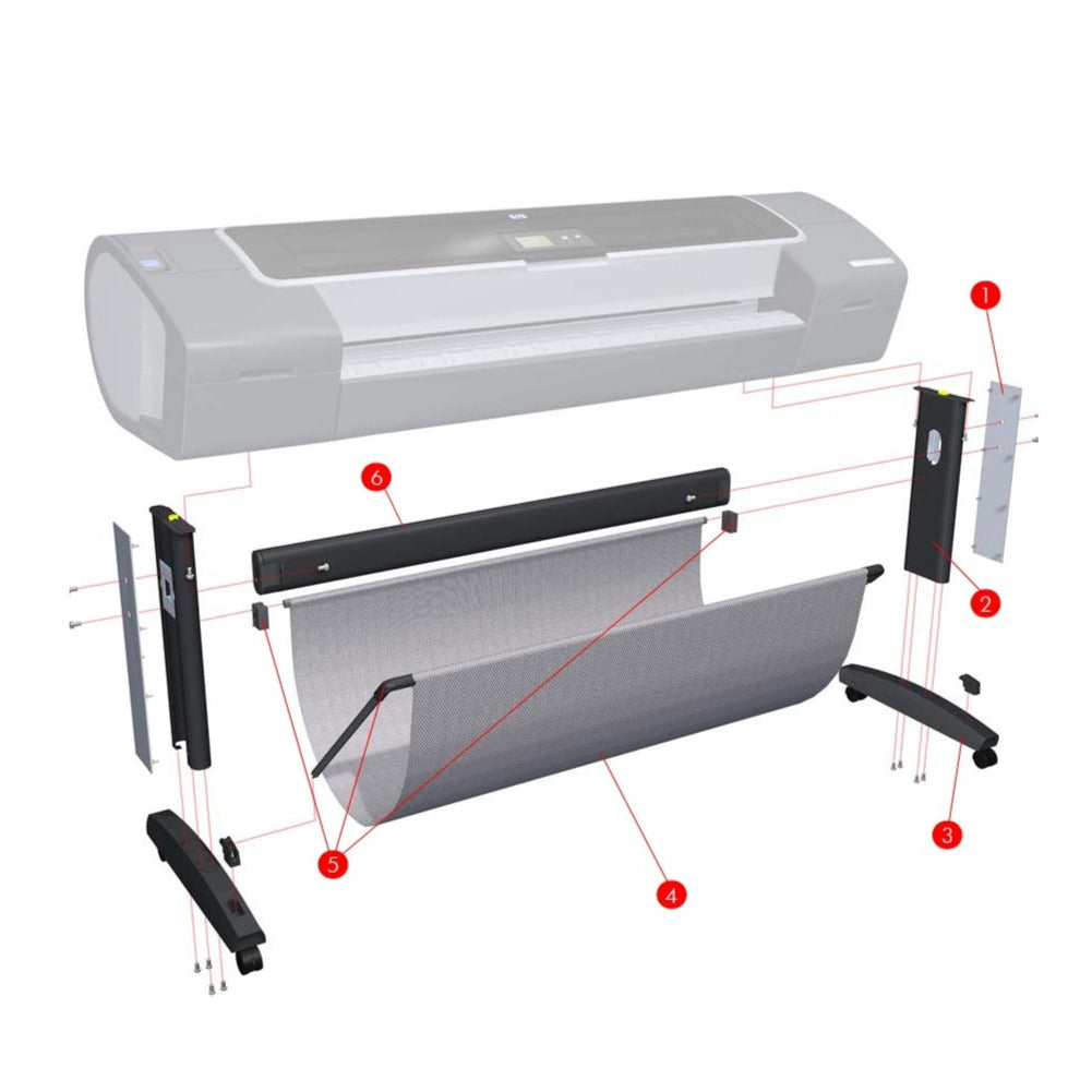 Soporte transversal para HP Designjet T1200, T770, T790, T2300, t1100, t1300, z5200, Z2100, Z3200, Z3100 (Q6659-60236)