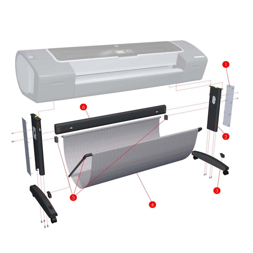 Conjunto de pie para los plotters HP Designjet T610, T770, T790, T1100, T1120, T1200, Z3100 y Z2100 (Q5669-60715) - Reacondicionado