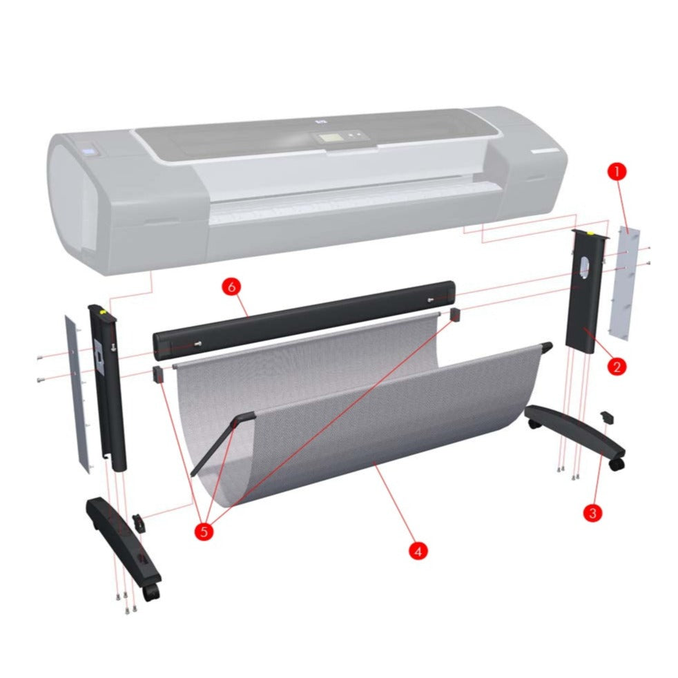 Conjunto de patas (izquierda y derecha) para HP DesignJet T770, T790, T610, T620, T1100, T1200, T1120, T2300, Z2100, Z5200 (Q5669-60716)