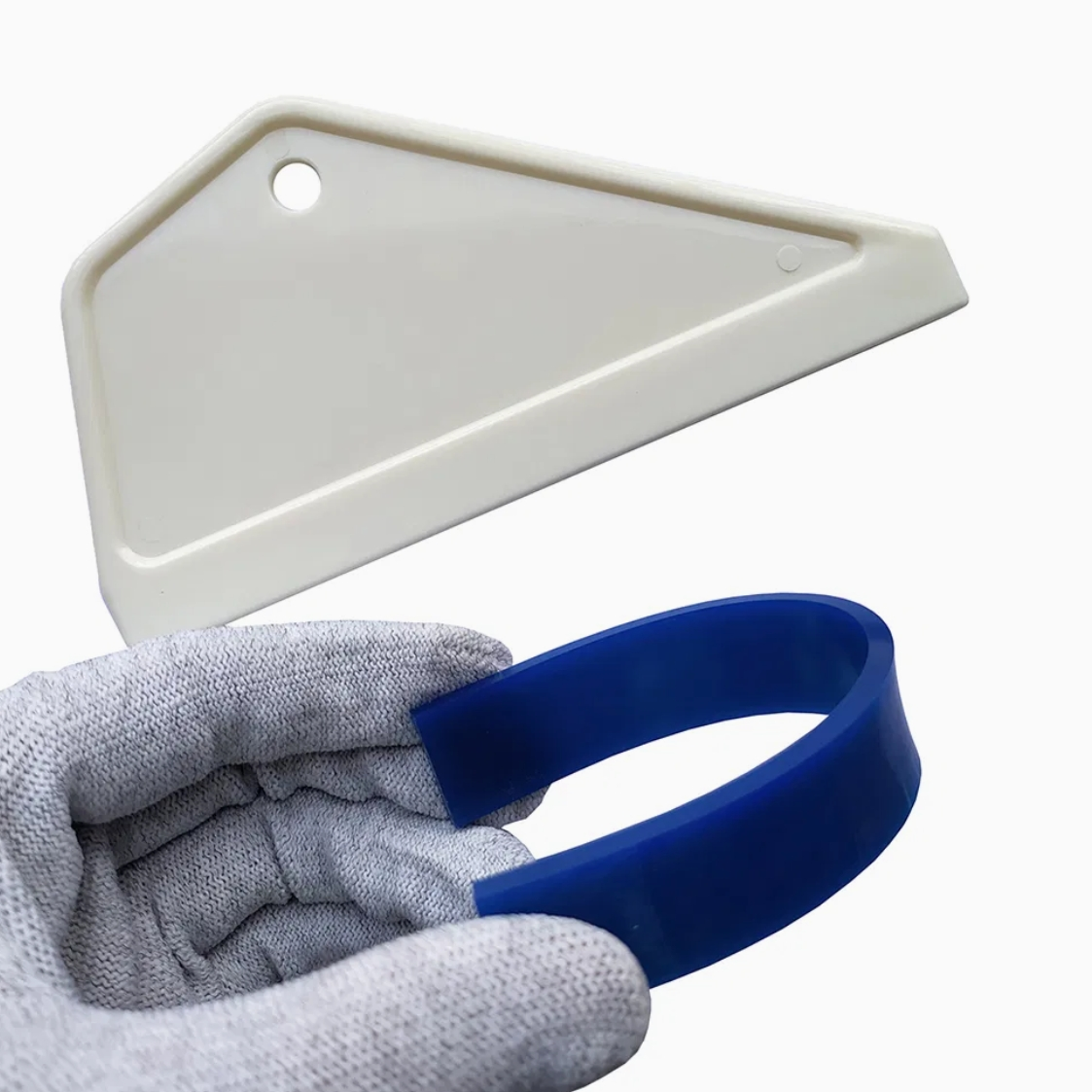 Side Wipe Rubber Squeegee (Short Handle) for Car Film Tool PPF Tools (Replaceable Blade) - 15.x 9cm (2pcs)