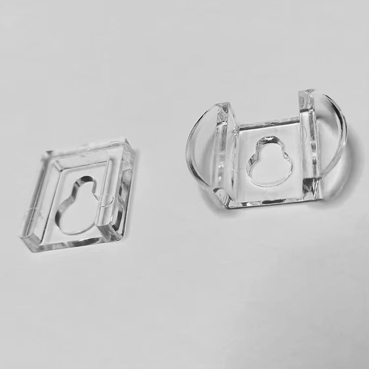 100pcs Crystal Frame Hooks Transparent Acrylic Hanger ourd Shape Wall Mount Photo Picture Frame Hanging Hooks Clips - AH02