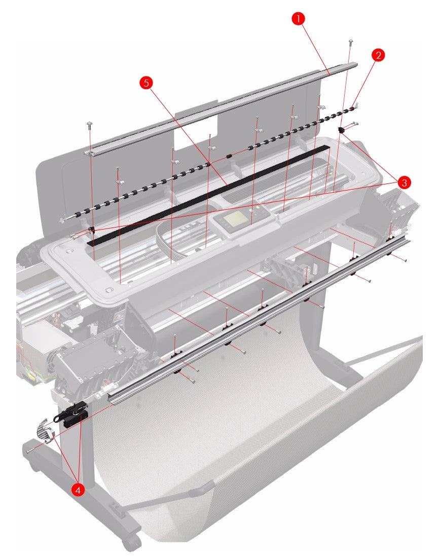 Conjunto de rueda de estrella (con actuador) para las series HP DesignJet Z5200, Z3100 y Z2100 de 44 pulgadas (Q6659-67016)