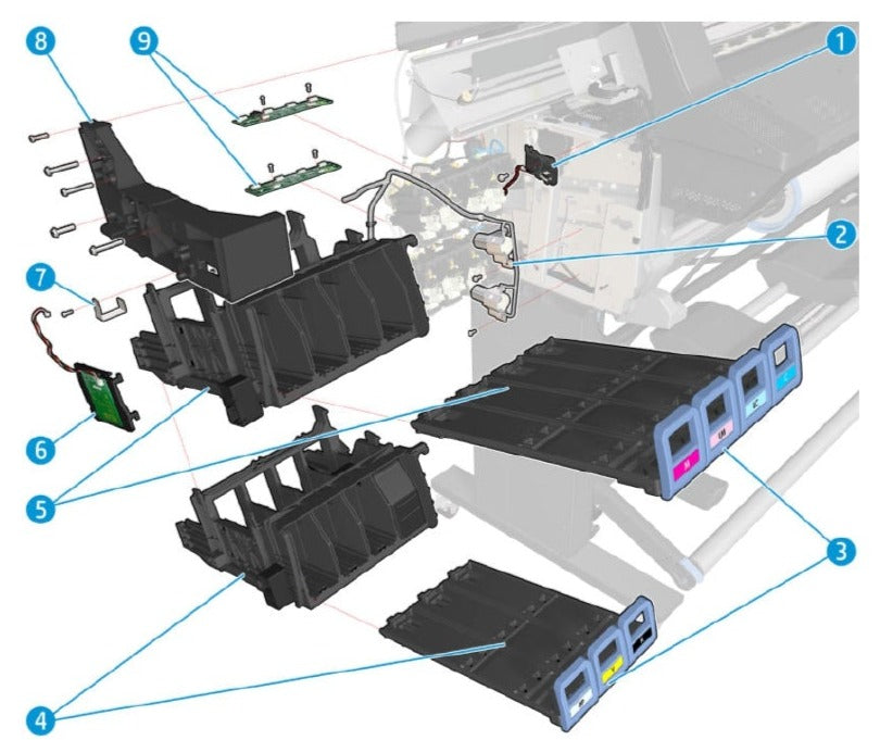 Estación de suministro de tinta (ISS) PCA para HP Latex 310, 330 y 360 (B4H70-67041) - Nueva
