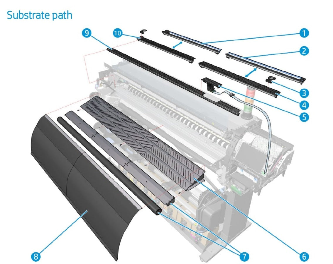 Platina de salida para HP Latex serie 560 (M0E29-67022) - Reacondicionada