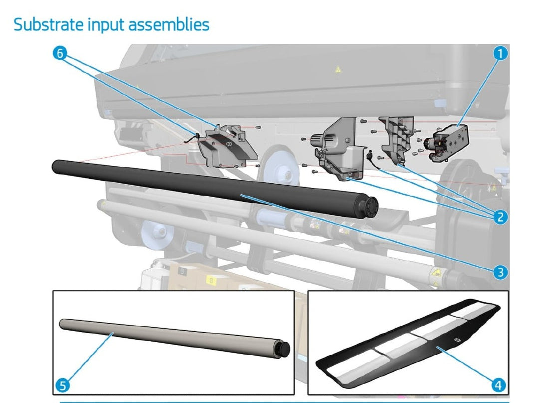 Conjunto de soporte de entrada derecho para HP Latex serie 560 (M0E29-67063) - Nuevo