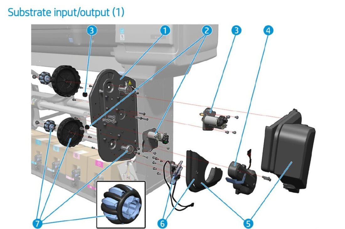 Conjunto de cubierta MIMO derecha para impresora HP Latex 560 (M0E29-67065)