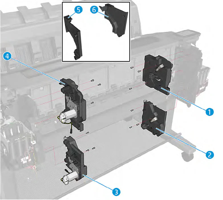 Conjunto de soporte de la punta inferior: para la serie HP DesignJet T3500 (B9E24-67010)