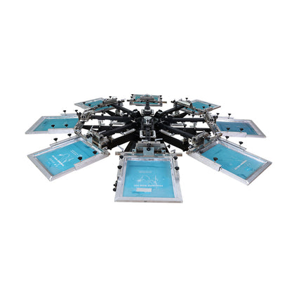 8 Color 8 Station Manual Screen Printing Press, with Micro Registration