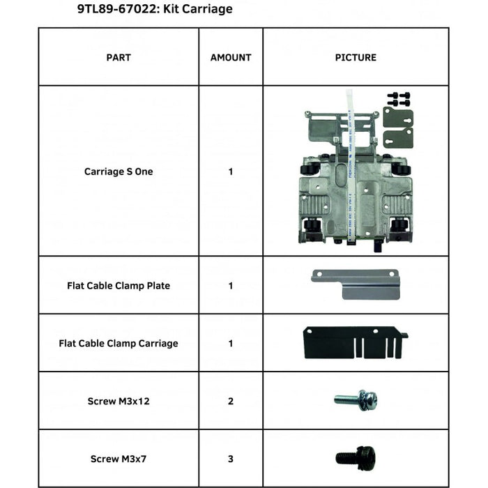 Kit de carro SummaCut para la serie Summa S One (9TL89-67022)