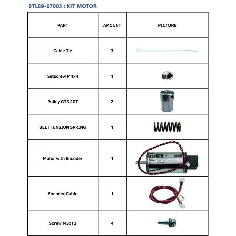 Kit de motor SummaCut para la serie Summa S One (9TL89-67003)