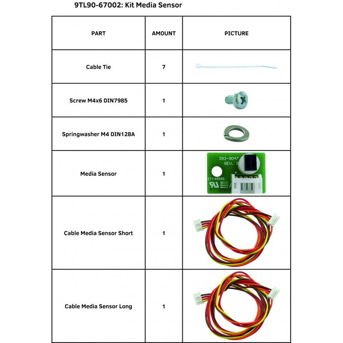 Kit de sensor de medios Summa para la serie Summa S One (9TL90-67002)