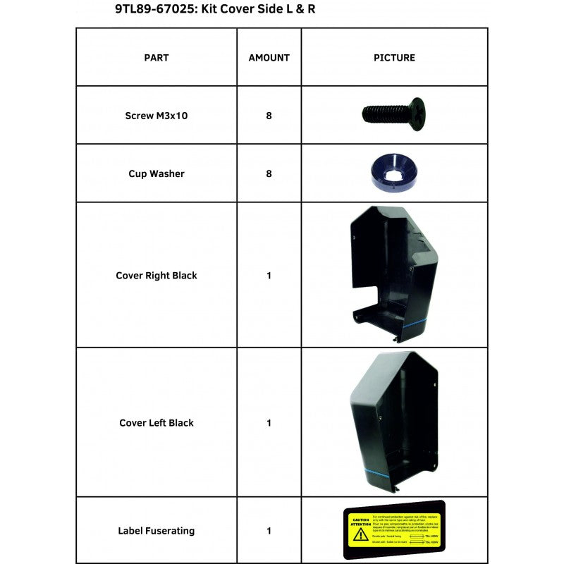 Kit SummaCut con cubierta lateral izquierda y derecha para Summa S One Series (9TL89-67025)
