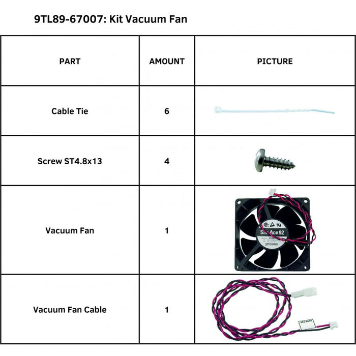 Kit de ventilador de aspiración SummaCut (9TL89-67007)