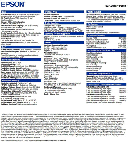 Impresora fotográfica profesional Epson SureColor P5370 de 17&quot; - Nueva