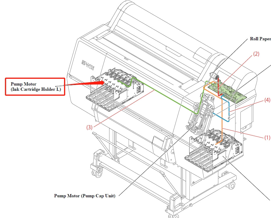 Soporte de tinta EPSON SureColor P7500 P7550 P7570 / P9500 P9550 P9570 (IZQUIERDO) - 1905570