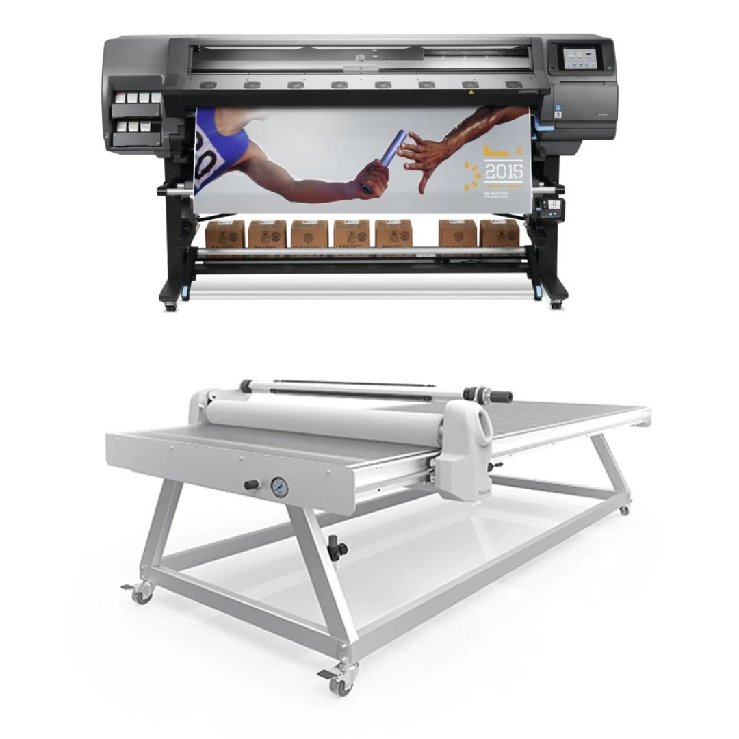 BUNDLE - HP Latex 370 64" Printer - Refurbished (90 Days Warranty) + 51" x 98" Flatbed Lamination Table for All Size Prints and Kinds of Board - New