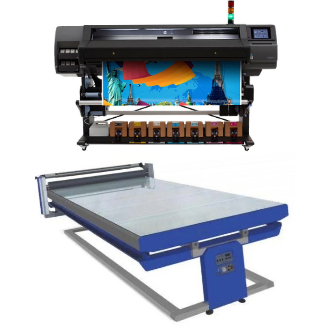 BUNDLE- HP Latex 570 64" Wide Format - Refurbished (90 Days, 1, 2, 3 or 4 Years Warranty) + 67in x 126in Flatbed Hot and Cold Laminator for Rigid &amp; Flex Media - New