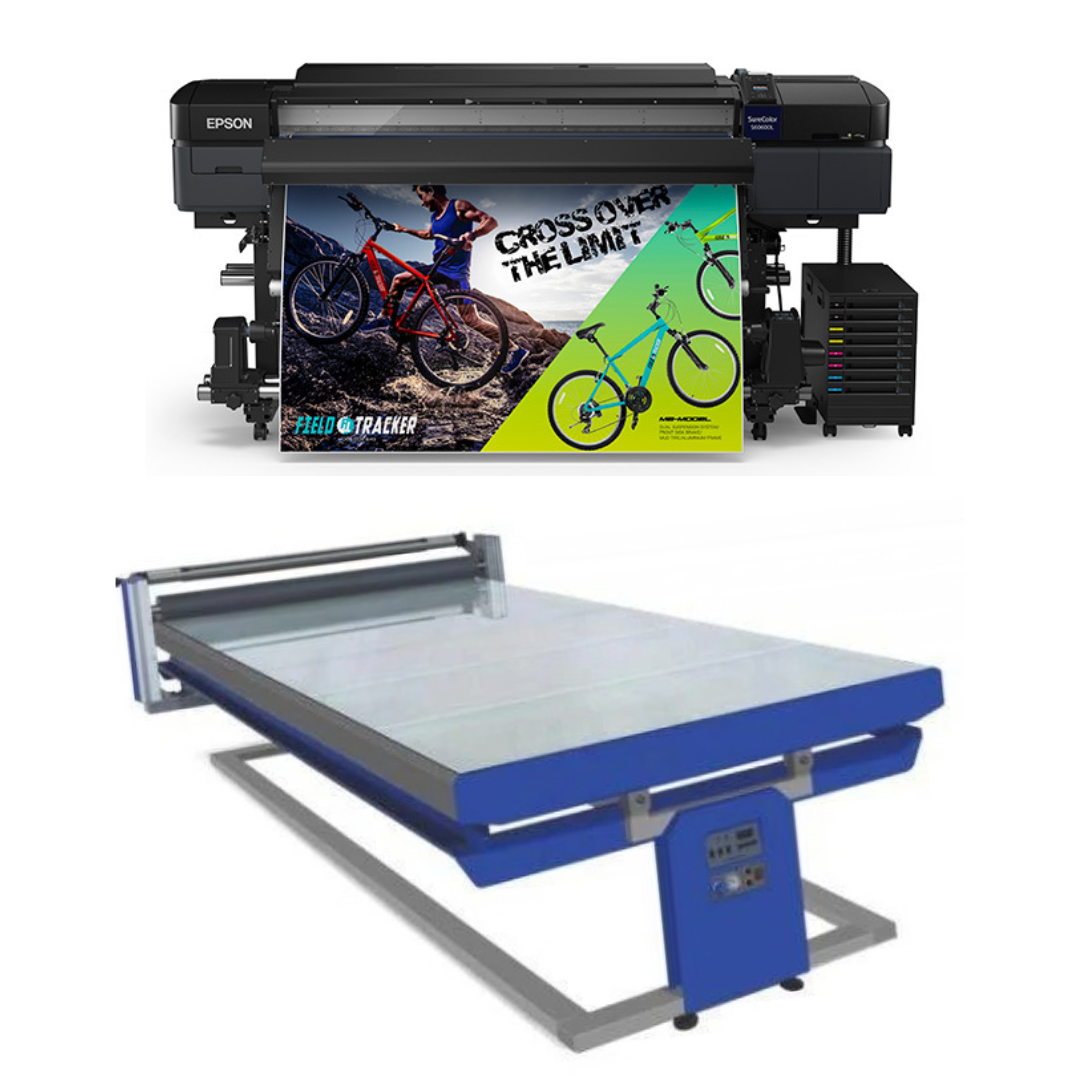 BUNDLE - Epson SureColor S60600L 64" Roll-to-Roll Solvent 4-Color Bulk Ink Printer - Refurbished (1 Year Warranty) + 67in x 126in Flatbed Hot and Cold Laminator for Rigid &amp; Flex Media - New