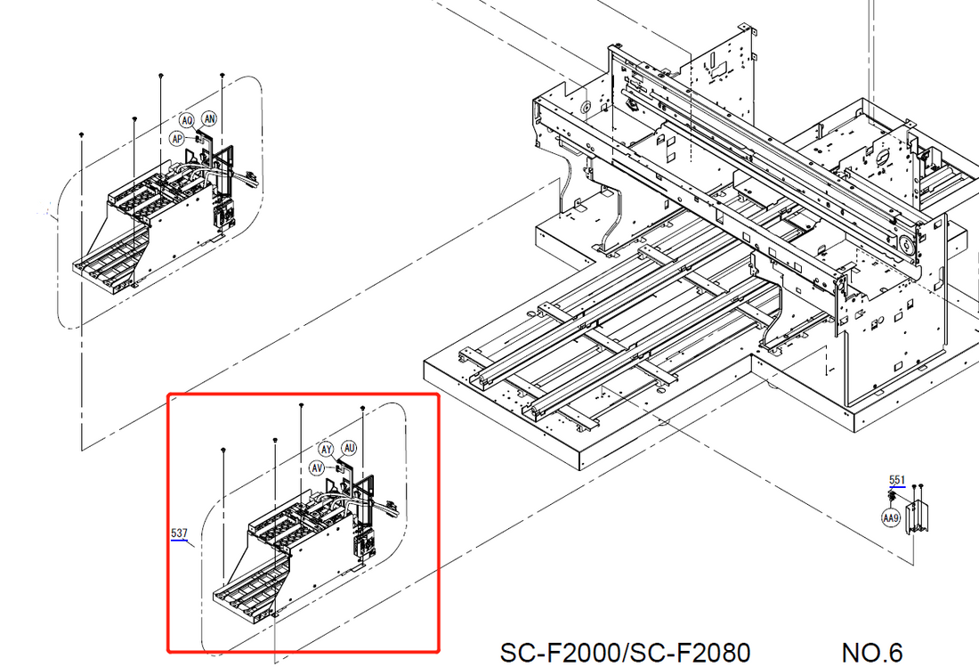 EPSON F2000 F2100 CONJUNTO DE PORTATINTAS (IZQUIERDO) - 1882981 / 1748915 / 1828630