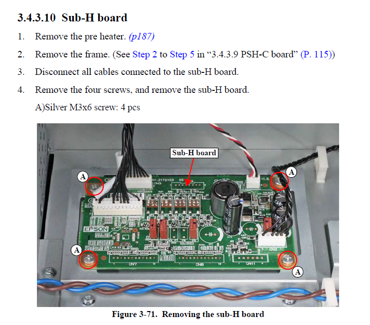 Placa sub-H EPSON SC-S40600/S60600/S80600/S40670/S60670/S80670 - 2175355