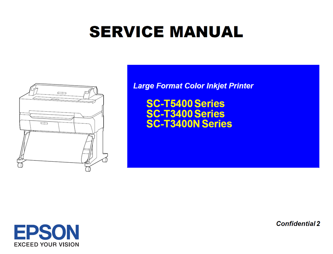 Manual de servicio de las impresoras EPSON SureColor T3400, T3450, T3470, T3400N y T5400, T5450, T5470 y T5400M