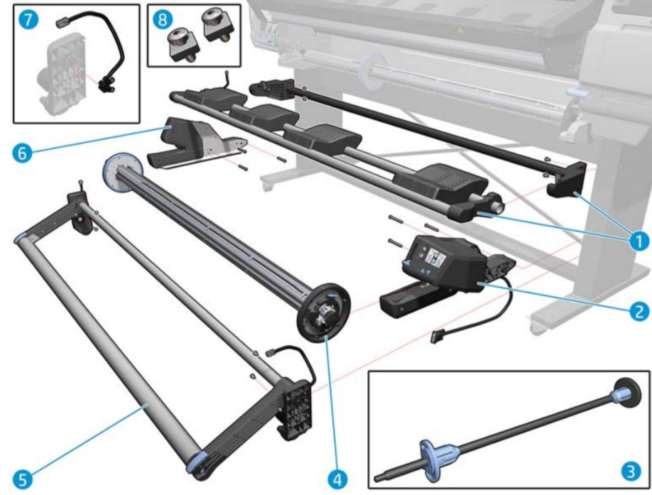 Conjunto de deflector de 64 piezas - Para HP Latex 370, 360, 330 (B4H70-67095) - Reacondicionado