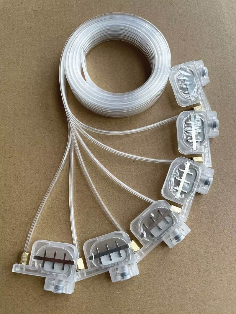 Tubo de tinta para impresora DTF A3 A4 de 150 cm / Impresora DTG de 6 líneas, conducto de tinta, amortiguador de saco de tinta con tuercas para las series L805, L801, L1800 y R1390