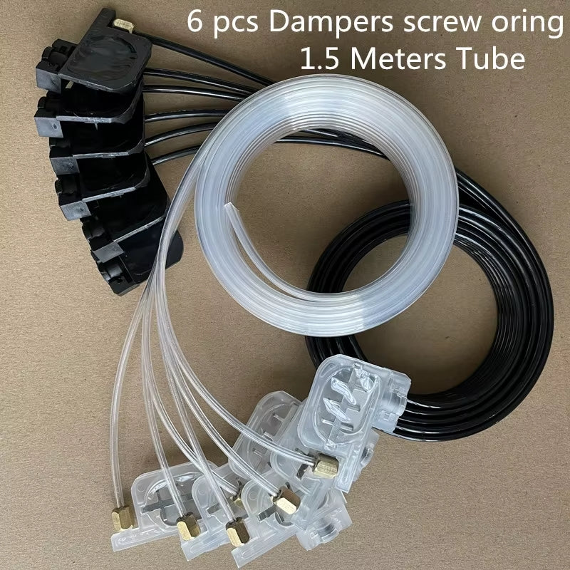 Tubo de tinta para impresora DTF A3 A4 de 150 cm / Impresora DTG de 6 líneas, conducto de tinta, amortiguador de saco de tinta con tuercas para las series L805, L801, L1800 y R1390