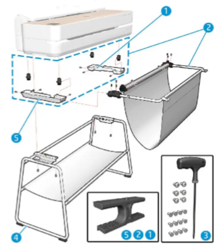 Soporte SV para la serie HP DesignJet Studio Steel de 36 pulgadas (5HB14-67001)