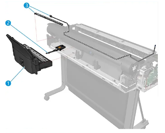 Sensor de falta de papel sin cable para las series HP Designjet T100, T120, T125, T210, T230, T520, T525, T530, T650, T630, Studio Steel y Spark (CQ890-67102)