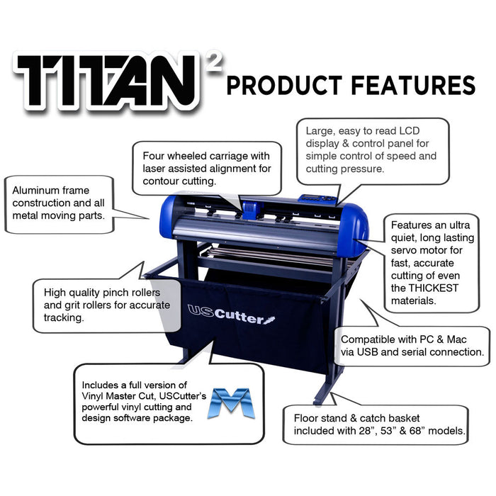Cortadora de vinilo USCutter TITAN-2 de 53" (servomotor) con software VinylMaster Cut - Nueva