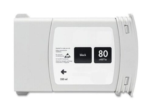 Tinta negra HP 80 de 350 ml para HP DesignJet 1050C y 1055CM - Usada parcialmente (C4871A)