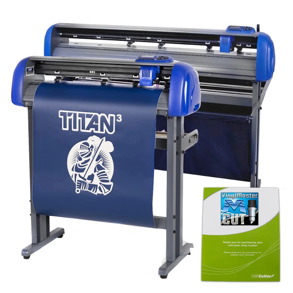 53" TITAN-3 ARMS Contour Cutting Vinyl Cutter w/ Stand, Basket &amp; VinylMaster Cut Software - New