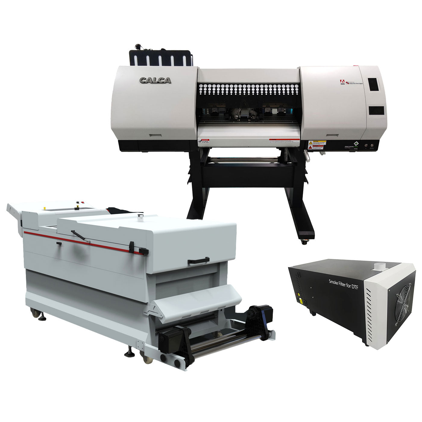 Impresora DTF CALCA Ultra PRO IV de 24 pulgadas y agitador de reciclaje automático con filtro extractor de humos