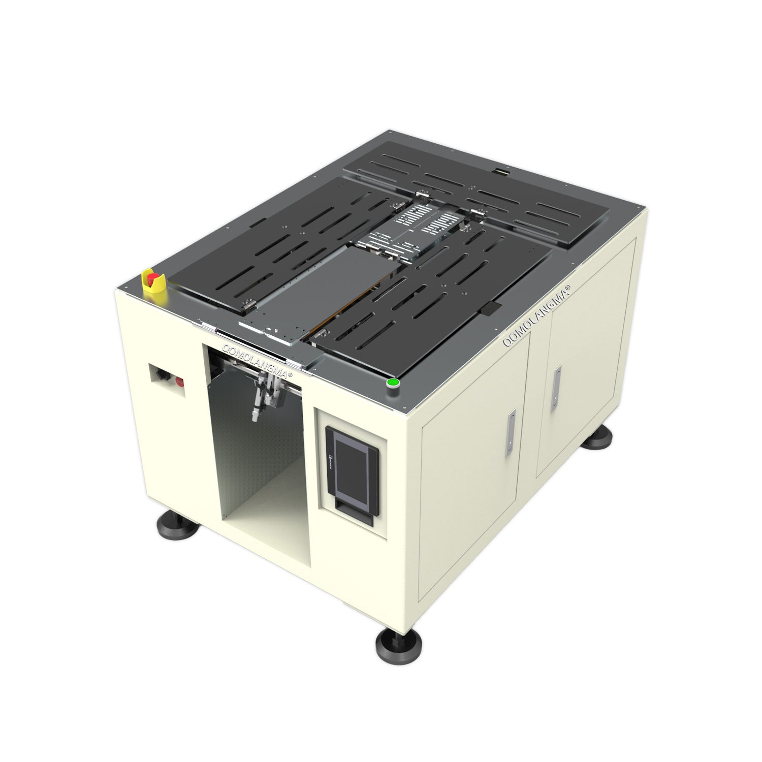 Máquina semiautomática de plegado y empaquetado de ropa Qomolangma. Máquina para doblar, apilar y embolsar ropa.