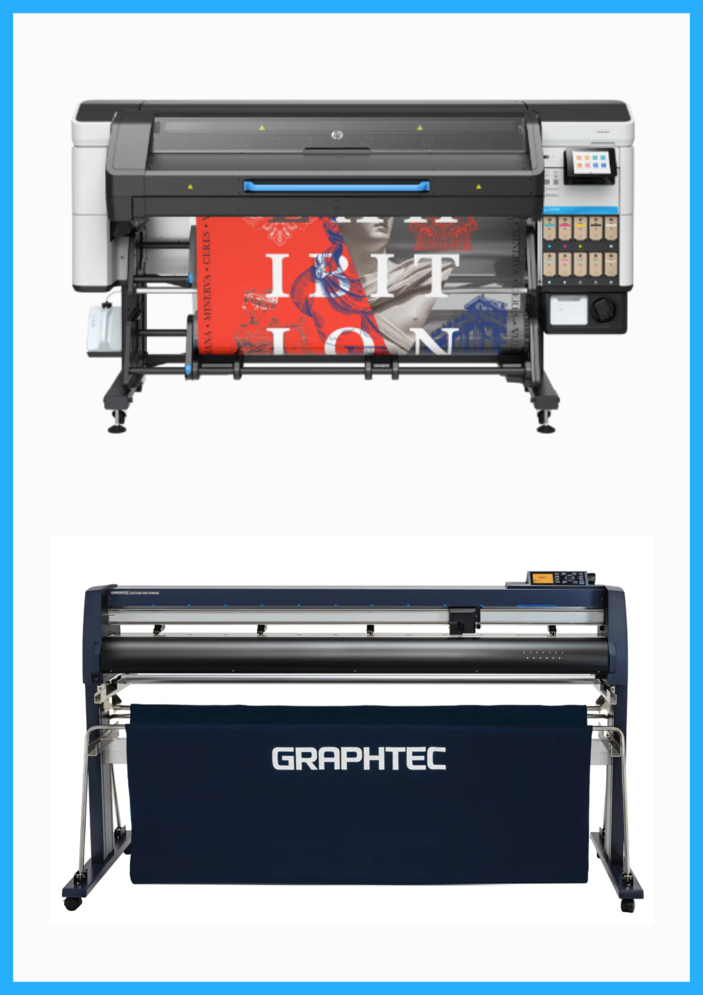 PAQUETE - Impresora HP Latex 730W de 64&quot; de formato ancho - Nueva + Cortadora Graphtec FC9000-160 de 64&quot; de formato ancho - Nueva